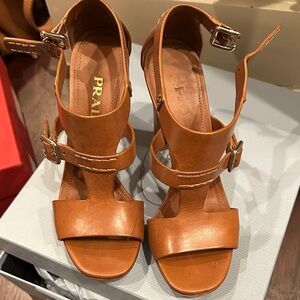 Prada Women's Brown Leather Heels